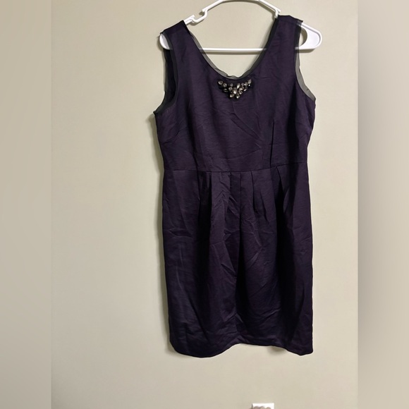 Simply Vera Wang Sleeveless Dark Purple Knee Length Sheath Shift Dress Size 12 - Picture 1 of 7